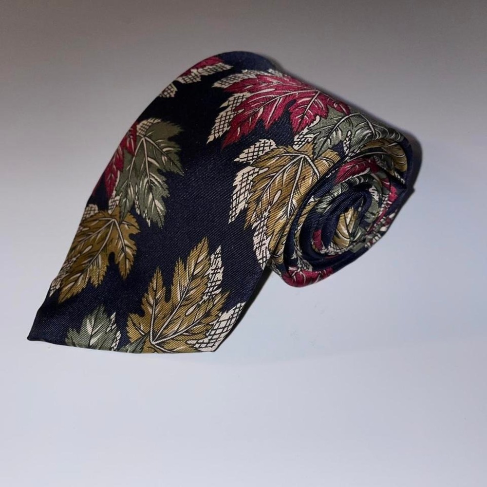 417 by Van Heusen colorful leaves fall silk‎ tie
